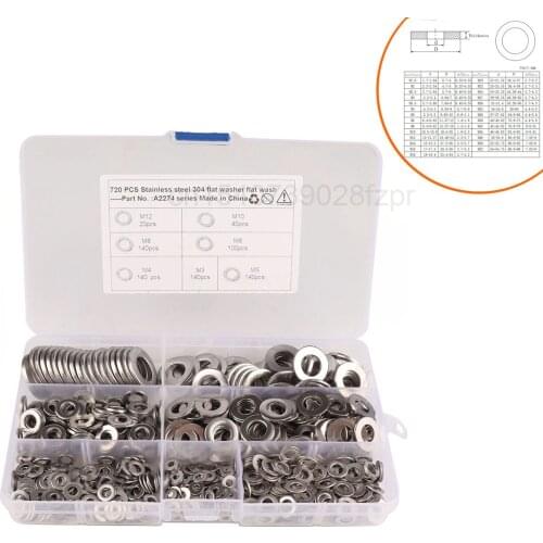 Hot Selling - National Standard Stainless Steel Flat Washer Galvanized Ultra-thin Flat Washer: 720 Boxed M2-m12