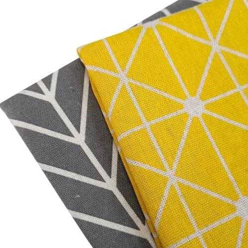 Geometric Patterns Printed Cotton Linen Fabric Wear-Resistant Canvas Linen Cotton Fabric For DIY Sewing Quilting Home Textile