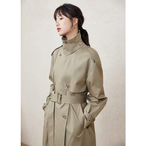 Horse cotton windbreaker womens temperament tooling jacket 2021 autumn new mid-length small man