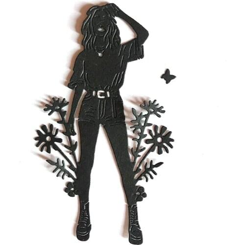 Miss Vintage Summer Girl Scrapbooking Dies Metal Embossed Knife Template Stencils For DIY Paper Album Photo Cards Craft Cut Die