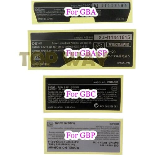 For Nintendo Game boy Label Sticker For GameBoy GBA GBC GBP GBA SP Console Back Tag 5pcs/lot