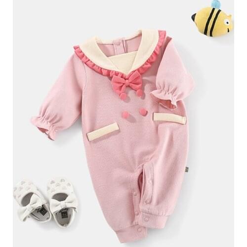 Autumn Baby Lapel Long Sleeve Romper 2021