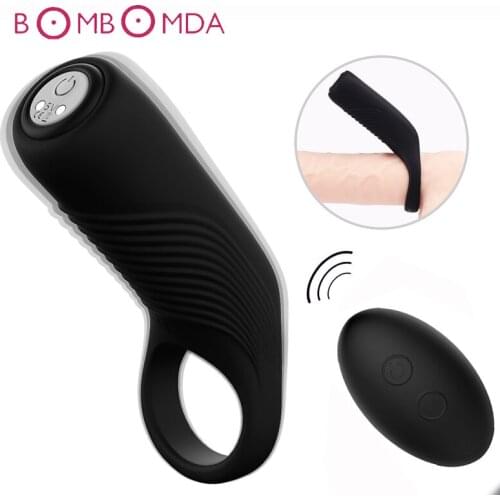 Sex Shop Penis Vibration Ring Sleeve Cockring Vibrator For Men Remote Control Massager G spot Stimulator Adult Sex Toys For Men