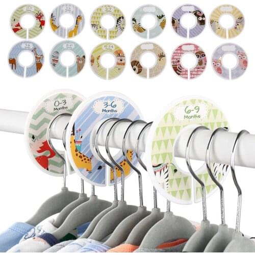 Infant Toddler Baby Clothing Closet Rack Size Dividers Round Clothes Size Tags Garment Assortment