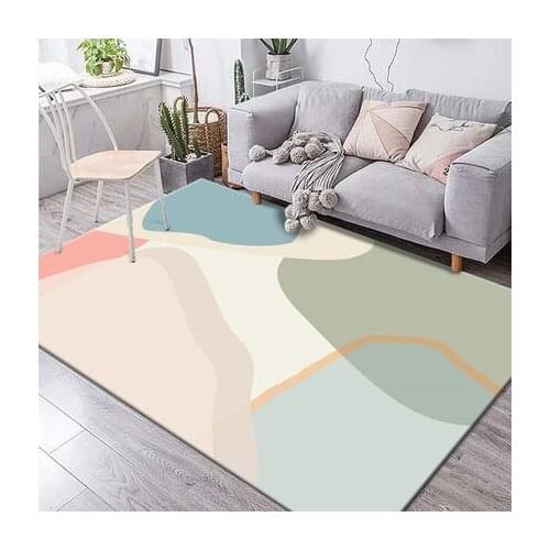 Modern Geometric Carpet Stripe Bedroom Living Room Household Non-slip Rectangle Large Mat