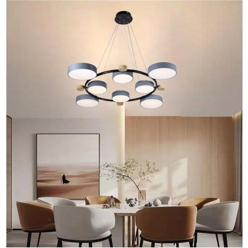 Modern green ring led chandelier bedroom lighting lamp living room kitchen dining room ceiling lamp villa hotel lamp
