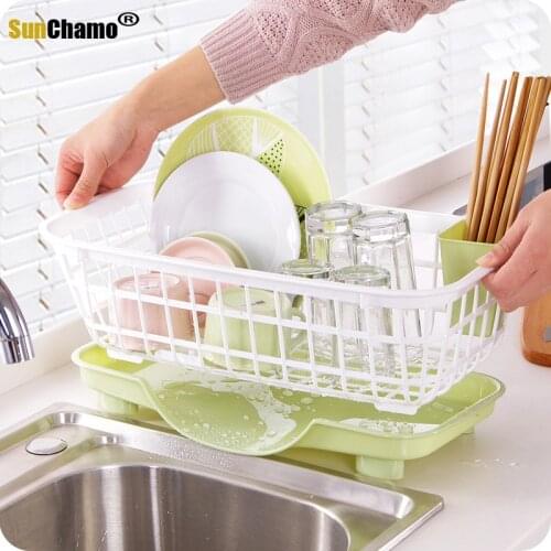 Kitchen Dish Sink Drainer Drying Rack Drainer Washing Holder Basket Organizer Tray Kitchen Rack Dish Water Drain Chopsticks Bowl