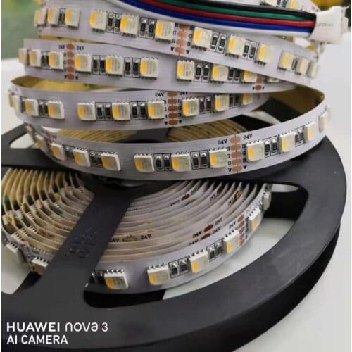 16.4Ft DC24V 30W 12MM FPBC 480Leds 4 In 1 5050 SMD LED Strip Light RGBW RGBWW Light Dimmable and Color Temperature Adjustable