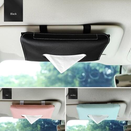 Universal 1 Pcs Car Tissue Box Towel Sets Car Sun Visor Tissue Box Holder Auto Interior Storage Decoration Car Accessories