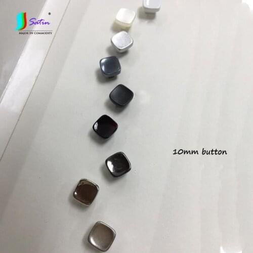 High-grade Shirts Square Cashmere Sweater Buckle Black Silver Mini Size 10mm Metal Feeling color Small Square Button A0376L