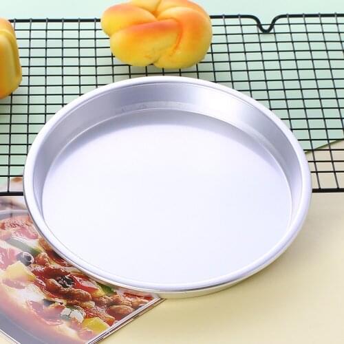 New 1pcs Stainless Steel Pizza plate baking tools pizza tray Home baking oven use Non-Stick pizza pan Dish 03047