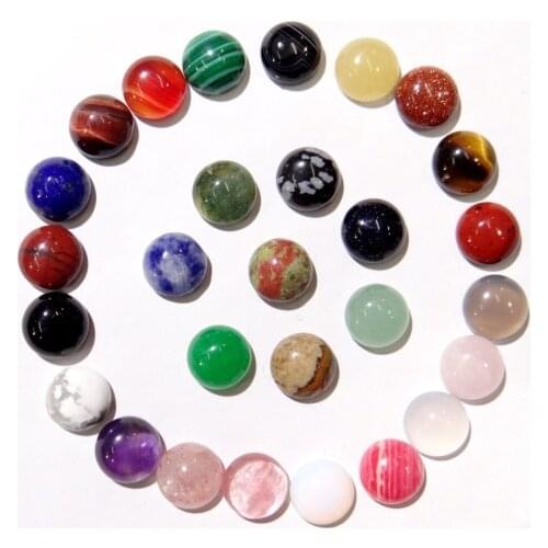 10mm Natural Stone Turquoises Quartz Crystal Lapis Round Cabochon pendant for diy jewelry making Necklaces Accessories50pcs S7