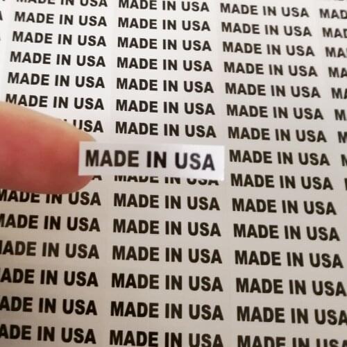 1000pcs 6X28mm White Paper MADE IN USA Label Stickers Country of Origin