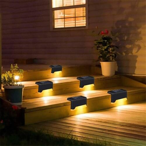4/8/12Pcs Led Solar Step Lights Super Bright Solar Deck Lights Outdoor Waterproof LED Solar Path Stair Pathway Light for Garden