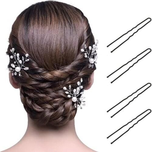 40pcs/lot 5cm 6cm 7cm Black Plated Thin U Shape Hair Bobby Pin Black Metal Clips Barrette 2019 New arrival Hot sale