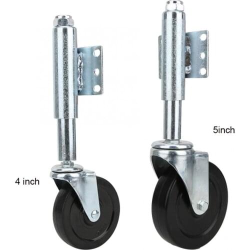 4in/5in Door Rubber Spring Loaded Wheel Universal Spring Casters Uneven Road Swivel Caster
