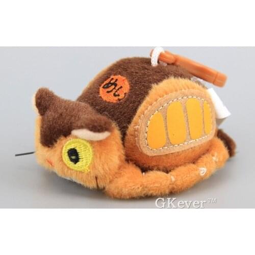 5 pcs/Lot Cat Bus My Neighbor Totoro Mini Soft Plush Keychain 9 cm Kids Birthday Gift Toys