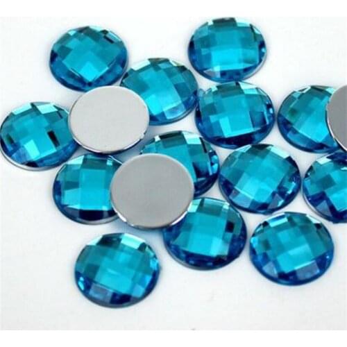 6-30MM DIY Bling Zircon Blue Round Lattice Faceted Rhinestones Flatback Rhinestone Acrylic Stone For Art Nail Costume Accessory