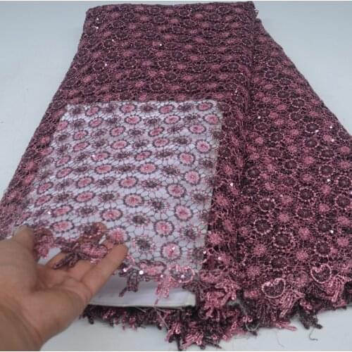 8 options beautiful African cord lace fabric with detailed pattern and sequins embroidery for party dress WLP040