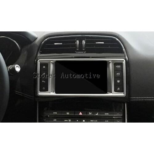 ABS Chrome Car Dashboard Navigation Screen Frame Trim For Jaguar XE F-Pace f pace X761 2016 Accessories ,Car Styling