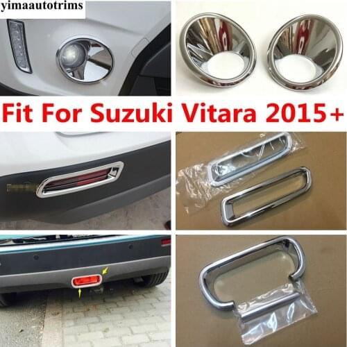 ABS Chrome Front Rear Fog Tail Brake Light Lamp Ring Strip Cover Trim Exterior For Suzuki Vitara Escudo 2015 - 2018 Accessories