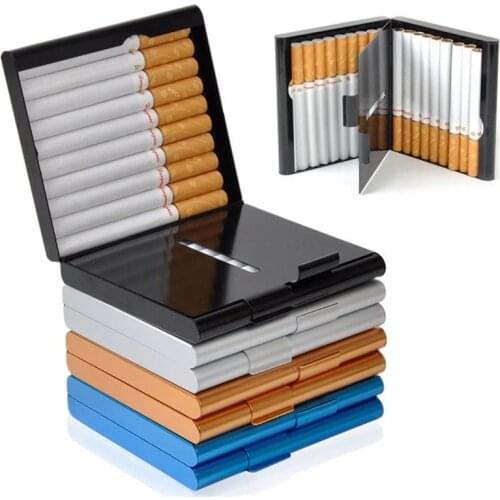 Aluminum Cigarette Case Storage for 20 Cigarettes Holder Double Sided Flip Open Pocket-Cigarette Case Storage Container Gifts
