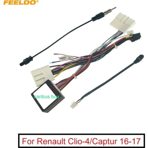 FEELDO Car Audio 16PIN DVD Player Power Calbe Adapter With Canbus Box For Renault Clio-4/Captur 16-17 Stereo Plug Wiring Harness
