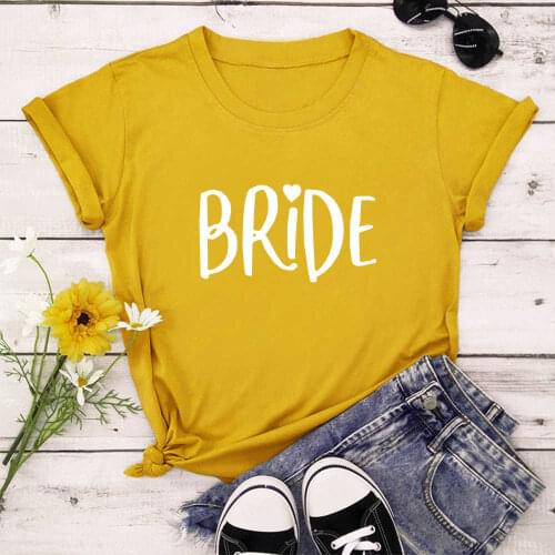 Bride Team Women Summer Print Lady T-shirts Top T Shirt Ladies Womens Graphic Female Tee T-Shirt XNTX032