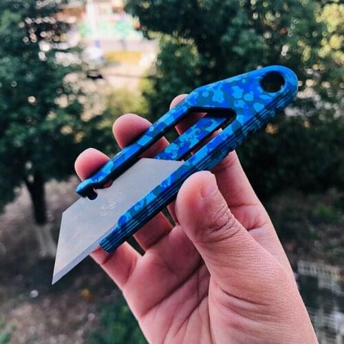 Titanium Alloy Metal One-piece Utility Knife Tool Paper Knife Express Open Box Knife