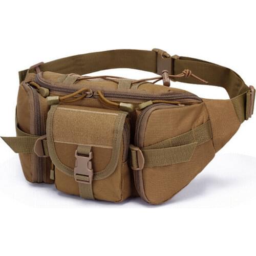 Double Water Bottle Men Nylon Waist Sport Bag Belt Tactical Military Travel Hiking Pack Camping Tactical Waist Pack Anti-Tear