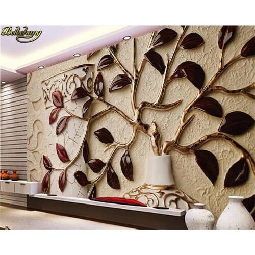 Beibehang Custom Photo Wallpaper Mural 3D Leaf Relief Background Wall Leaf Garment 3D Background Wall Mural papel de parede