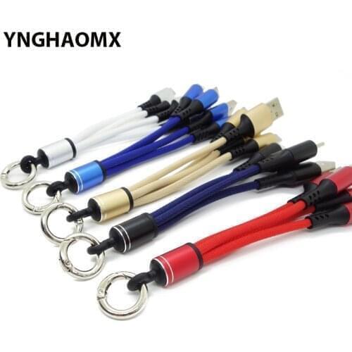 Wholesale 100pcs/lot 3 in 1 short usb charger cable for Mobile cell Phone type-c micro usb Cable for iphone samsung Galaxy phone