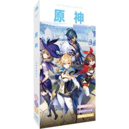 Genshin Impact Postcard Animation Peripheral LISA AMBA KAYA Same Card Stickers 340 Sheets/Box