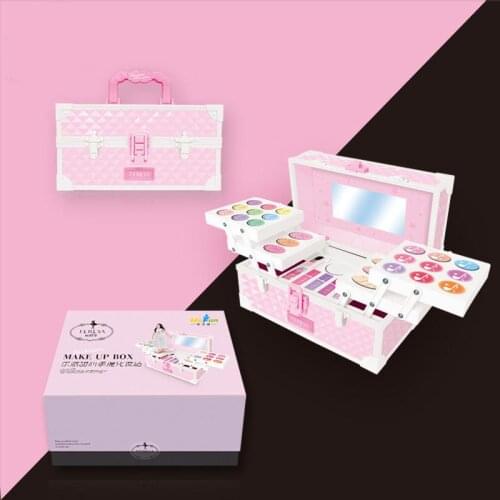 MoFun Portable Cosmetic Case Children Water Solubility Baby Cosmetics Infant Girl Toys Play House Girls Games Makeup Kit Toy