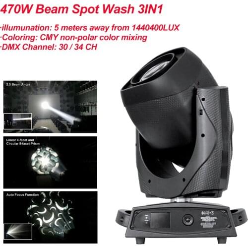 Professional DJ Equipment 470W Spot/Beam/Wash 3IN1 Moving Head Light Lyre Beam DMX512 Sound Stage Disco Stage Party Lighting