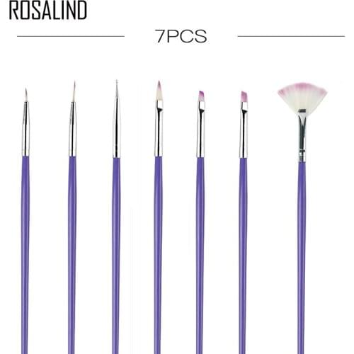 ROSALIND Nail Gel Brushes 15pcs/Set Acrylic Powder Painting Dotting Nail Art Design Manicure Tool Nail Brush Kit
