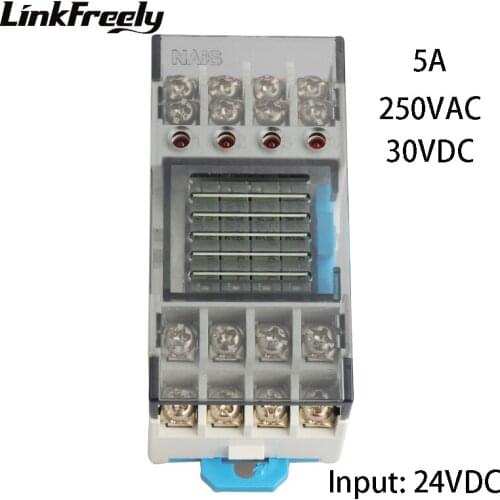 RT3S- 24V 5pcs High Quality Integrated Micro Relay Base Input 24V DC Output 250V AC 30V DC 5A Terminal Relay Mudule Group