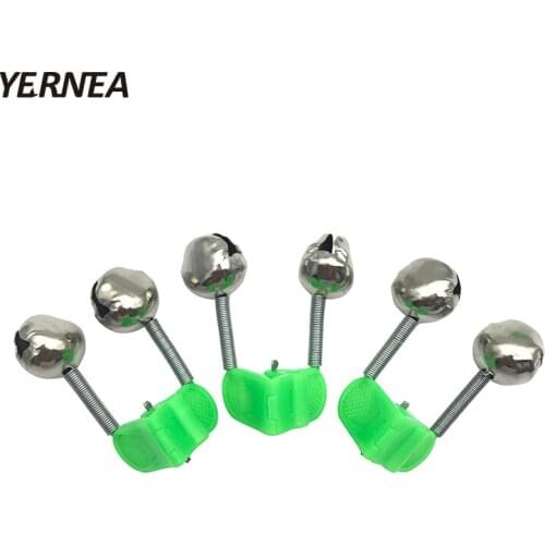 Yernea 3 Pcs/Lot Fishing Rod Bite Alarms Fishing Bells Rod Alarm Clamp Tip Clip Bells Ring Green Plastic Fishing Accessory