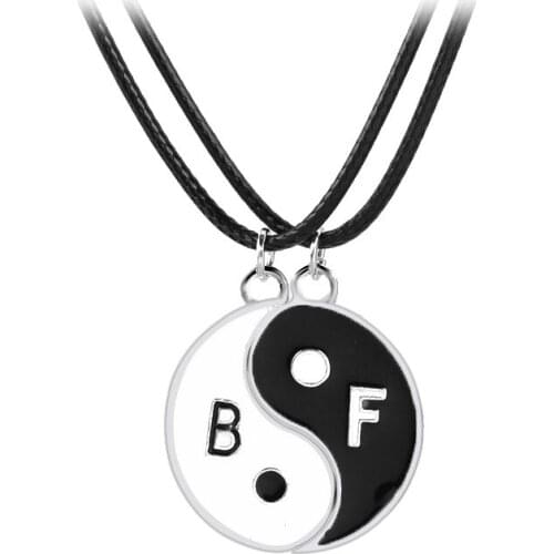 Lucky Couple Geometry Round Tai Chi Yin Yang Bagua Best Friends Necklace Love Woman Mother Girl Gift Wedding blessing Jewelry