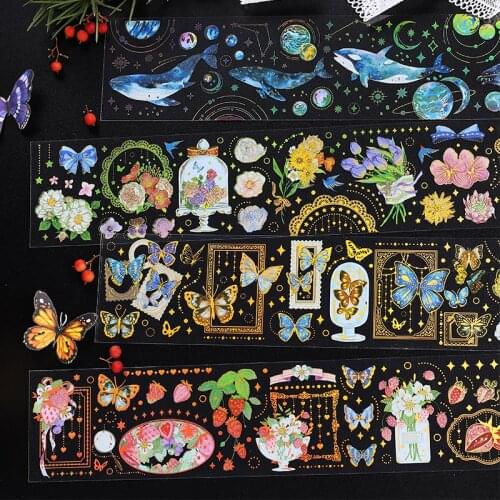 Dream Series Bronzing Butterfly Creative Handbook DIY Decorative Collage Material Sticker junk journal scrapbooking stickers