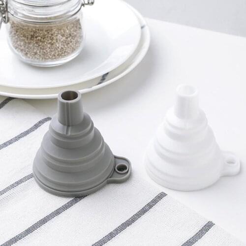 Silicone Folding Funnels Kitchen Accessory Portable Funnels Be Hung Car Auto Engine Funnel Household Liquid Dispensing