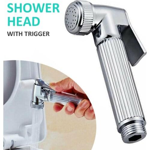 Toilet Douche Bidet Spray Adapter Handheld Shower Head with Trigger Sprayer Replacement Bathroom Bidet Faucet 1/2" Connection