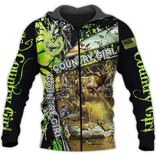 Hunting Legend Green Camo 3D Print Graphic Hoodie Men 2021 Sweatshirt Streetwear Oversize Casual Zip Pullover Harajuku Hoodie