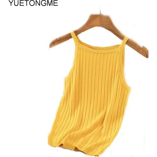 Spaghetti Strap Top Women Halter Basic White Cami Sleeveless knitted Tops WomenS Summer 2021 Camisole TSP168