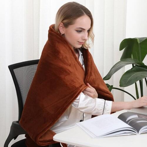 Usb Electric Heating Blanket Washable 3 Heat Settings Heated Shawl Winter Warm Fleece Mat Heater Heating Carpet Office Warmer