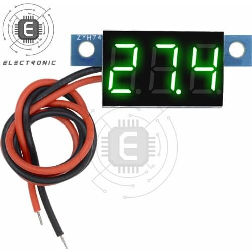 3.7-17V 0.36 Inch Motorcycle Voltmeter Tester Voltage Panel Meter Volt Meter Digital Display Two-wire Voltmeter