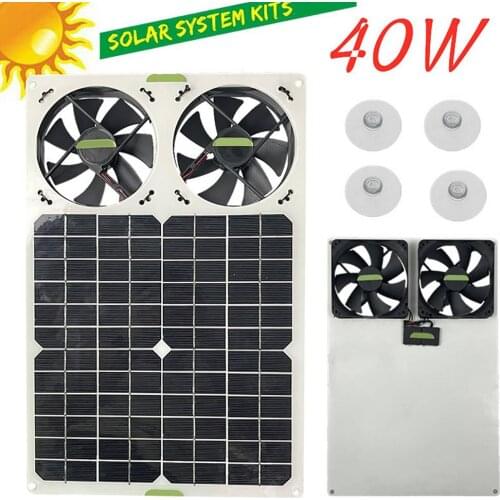40W 18V Solar Exhaust Fan Air Extractor 6 Inches Mini Ventilator Solar Panel Powered Fan For Dog Chicken House Greenhouse RVs