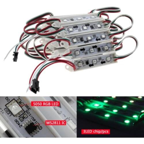WS2811 LED Module Waterproof LED Pixel Digital Module Garden Light 3LED DMX DC12V SMD5050 RGB String Light Multi Color