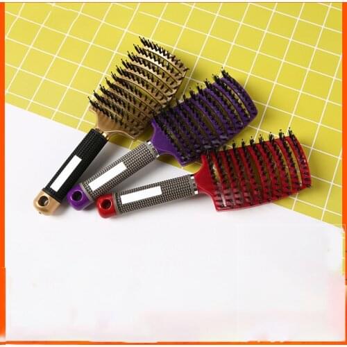 1pcs Hairbrush Women Hair Brush Massage Comb for Hair Hairdressing Tools Curly Wet combing brushes barber Bristle hair comb