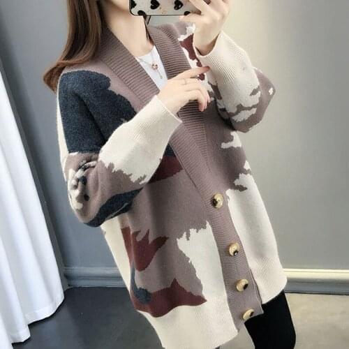 High Quality Cardigan Sweaters Coats 2020 Autumn Winter Loose Cashmere Women Sweater Jackets Vintage V-Neck Female Sweaters